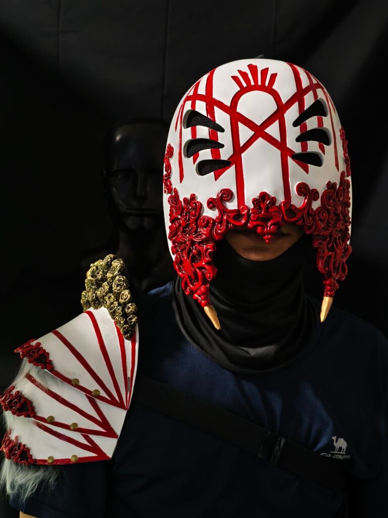 Sleep Token Vessel Full Face Mask with Pauldron Armor Set - Halloween Cosplay & Stage Performance